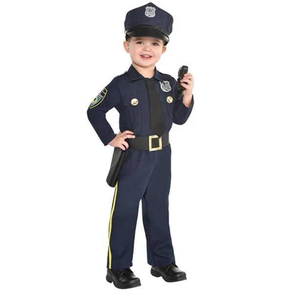 Amscan Police Officer Toddler Boys' Halloween Costume, 2T, Blue