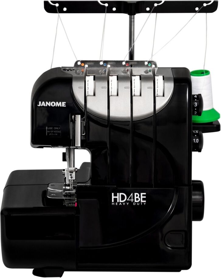 Janome HD4BE Black Edition 2/3/4 Thread Mechanical Serger Sewing Machine - Black