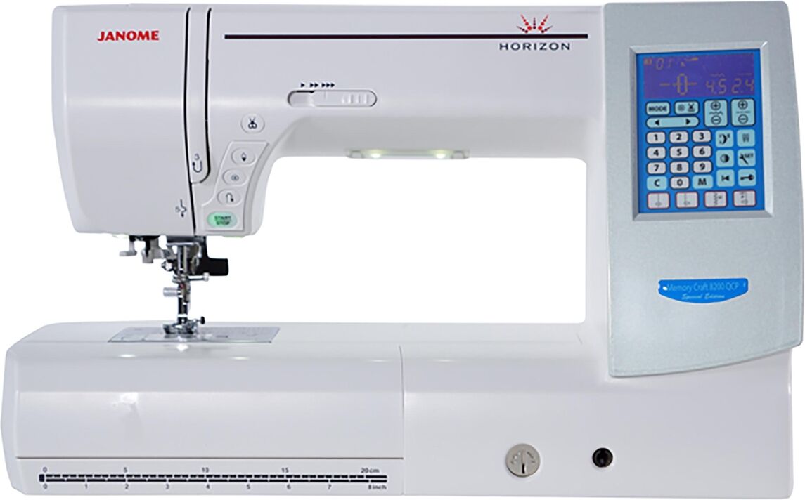 Janome Memory Craft Horizon 8200QCP Computerized Sewing and Quilting Machine - White