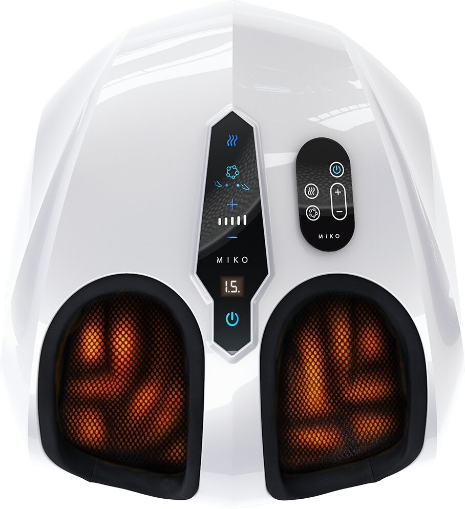 Miko Shiatsu Foot Massager Machine with Kneading and Switchable Heat - White