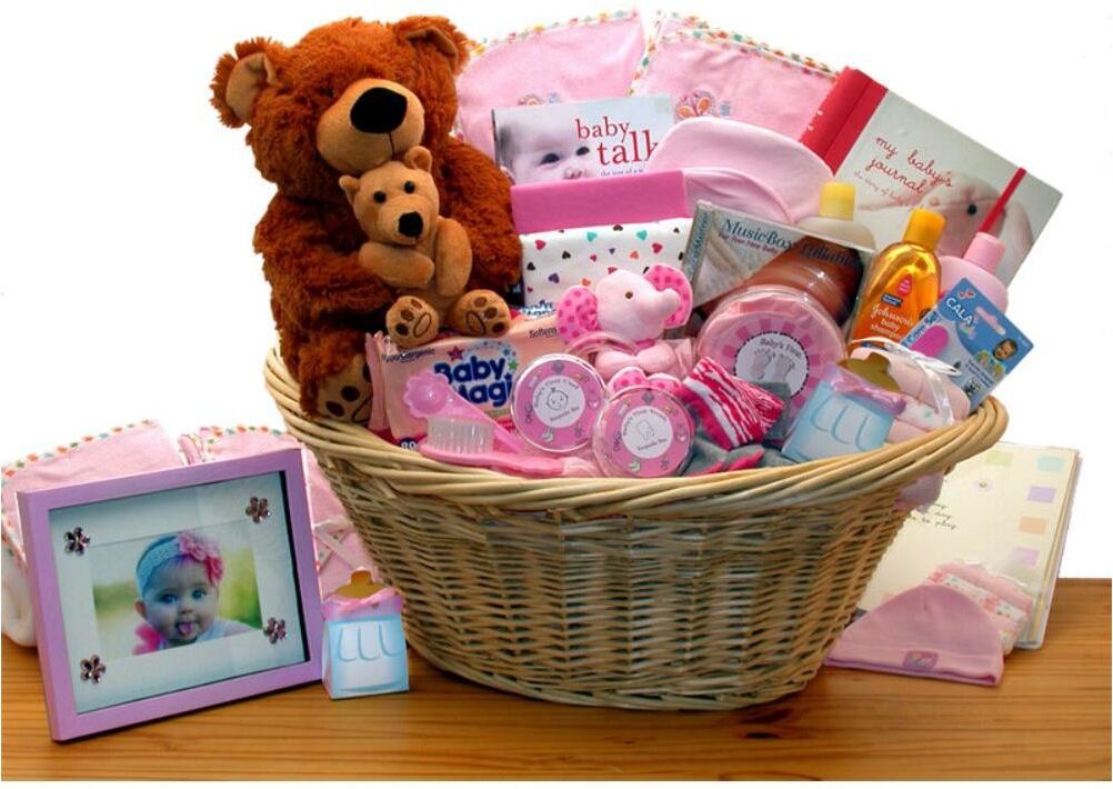 Gbds Deluxe Welcome Home Precious Baby Basket-Pink - baby bath set - baby girl gifts - 1 basket