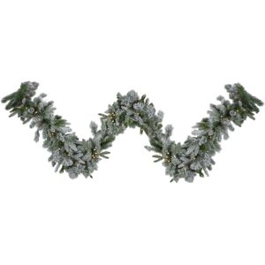 Northlight Pre-Lit Flocked Mixed Colorado Pine Artificial Christmas Garland - Green