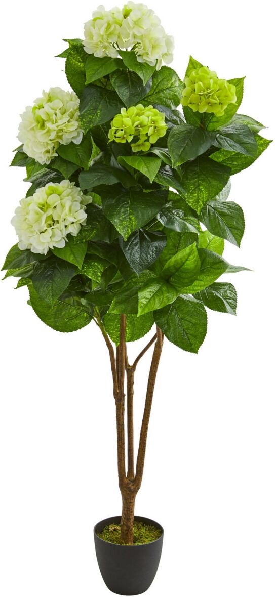 Nearly Natural 5' Hydrangea Artificial Plant - Green