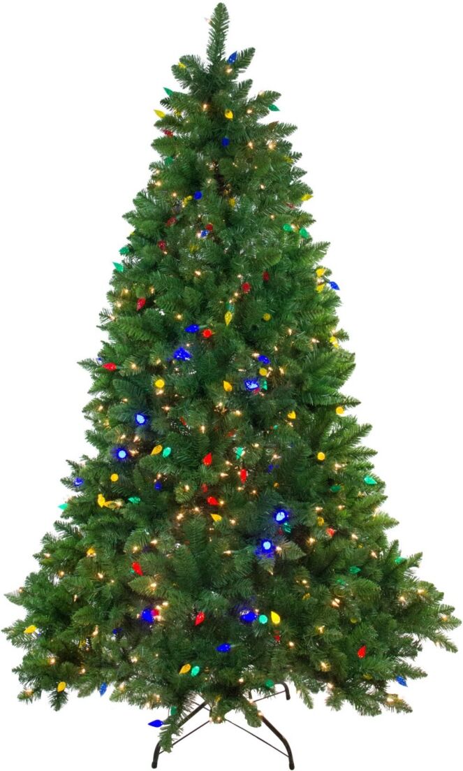 Northlight 6.5' Pre-Lit Huron Pine Artificial Christmas Tree - Multi Lights - Green