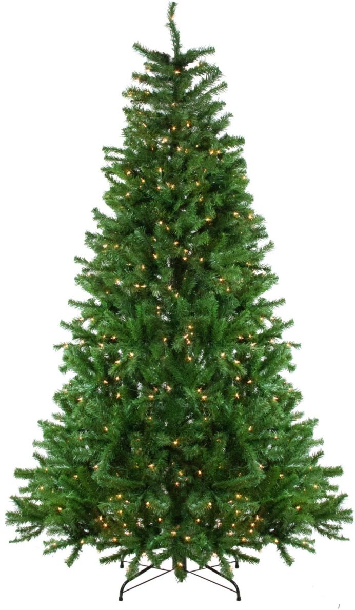 Northlight 7.5' Pre-Lit Waterton Spruce Slim Artificial Christmas Tree - Clear Lights - Green