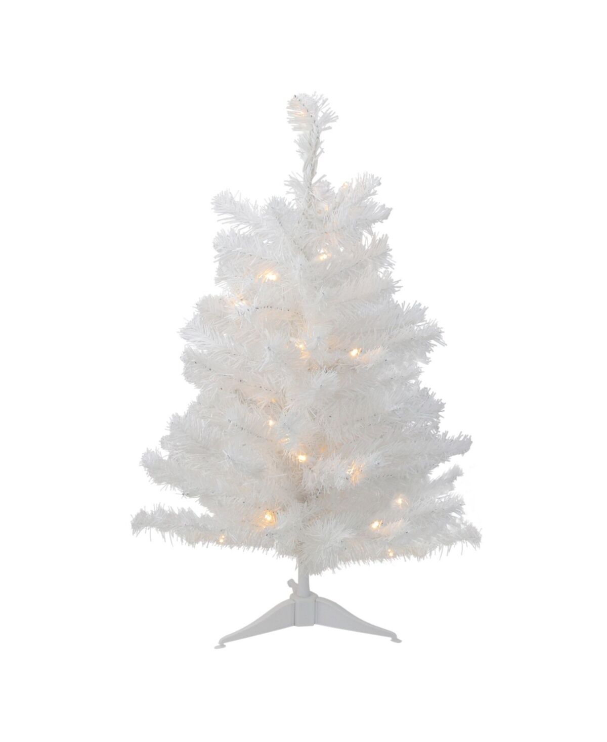 Northlight 2' Pre-Lit Led Snow White Artificial Christmas Tree - Candlelight Lights - White