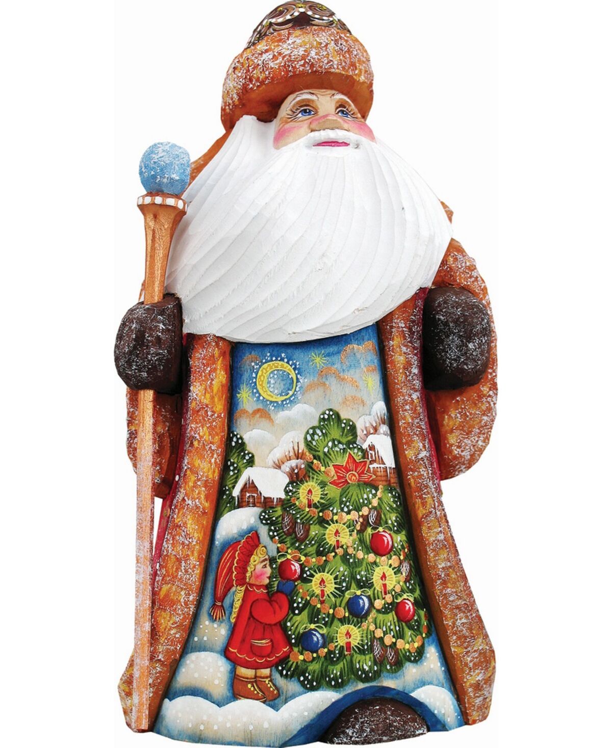G.DeBrekht Woodcarved Hand Painted Santa Trim A Tree Figurine - Multi