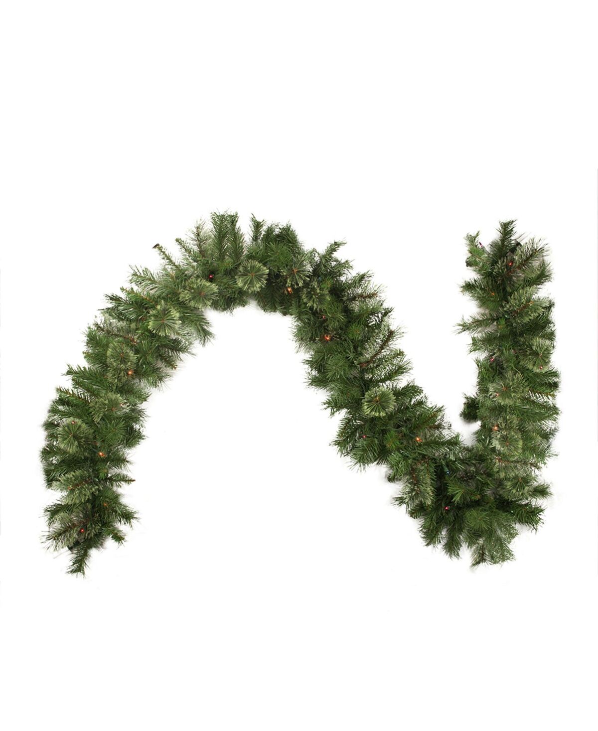 Northlight Pre-Lit Mixed Cashmere Pine Artificial Christmas Garland-Multi-Colour Lights - Green