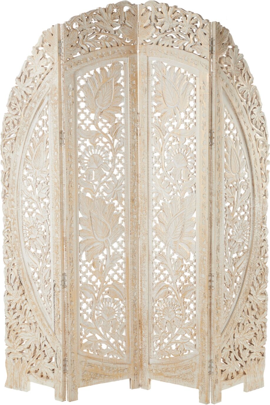 Rosemary Lane Mango Wood Eclectic Room Divider Screen - White