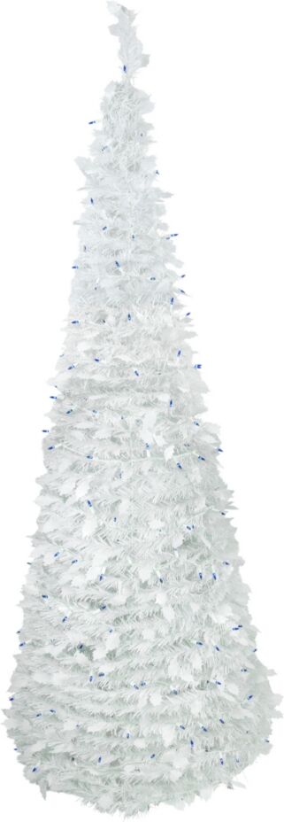 Northlight 6' Lighted Tinsel Pop-Up Artificial Christmas Tree with Lights - White