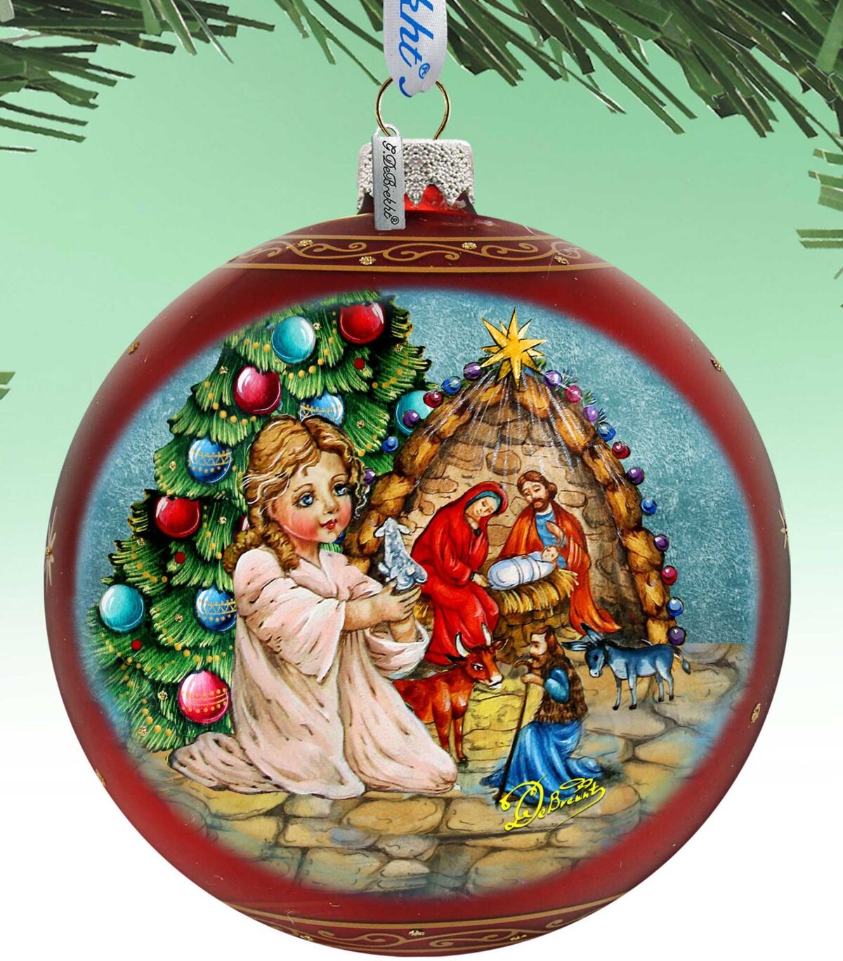 Designocracy Christmas Miracle Lg Mercury Glass Holiday Collectible Ornament G. DeBrekht - Multi Color