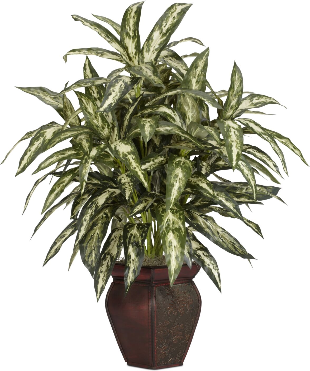 Nearly Natural Aglaonema Artificial Plant in Decorative Vase - Green