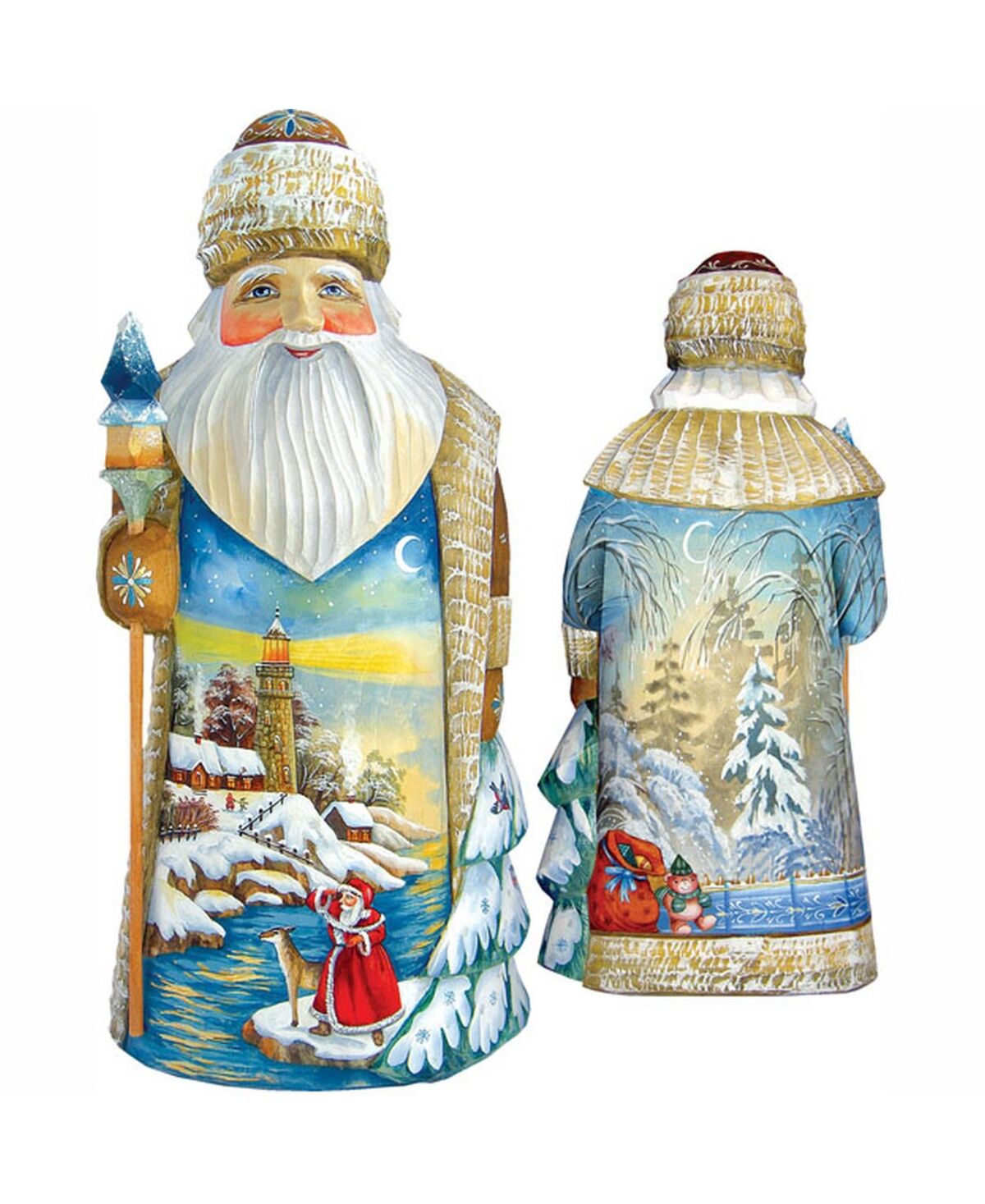 G.DeBrekht Woodcarved Winter Santa Figurine - Multi