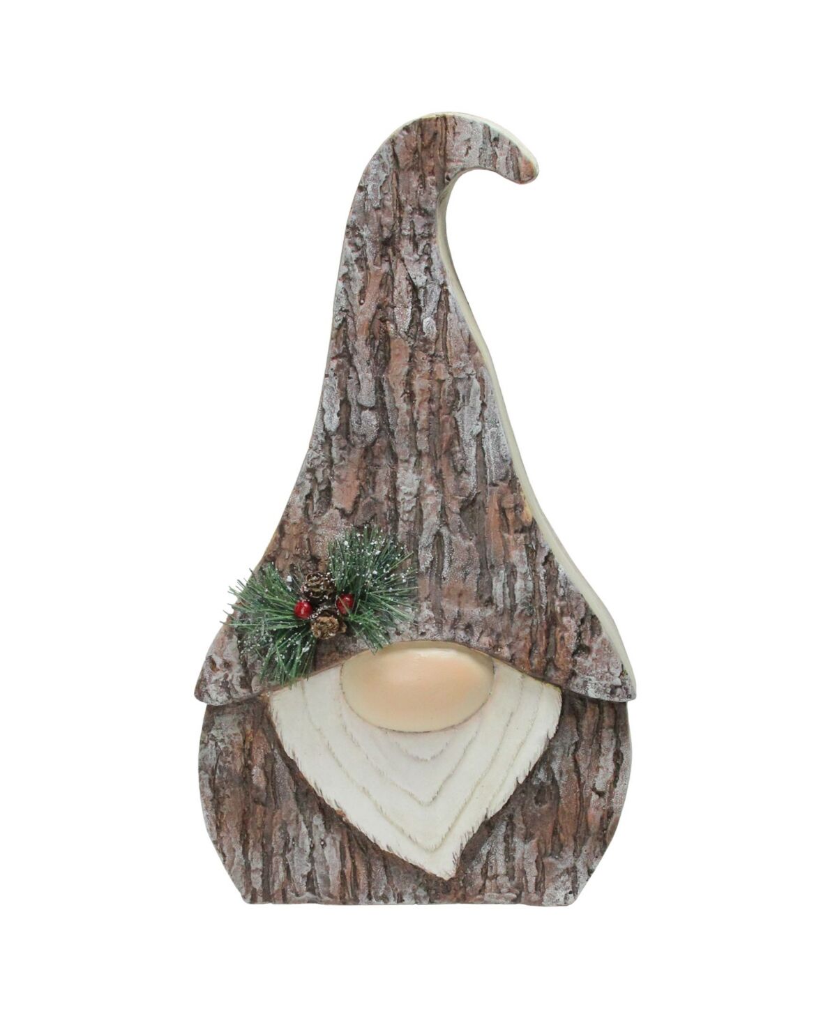 Northlight Faux Tree Bark Gnome Christmas Figure - Brown