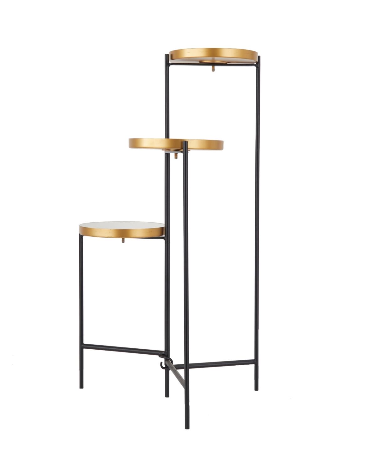 Rosemary Lane Metal Foldable 3 Tier Plant Stand with Enameled Interior, 22