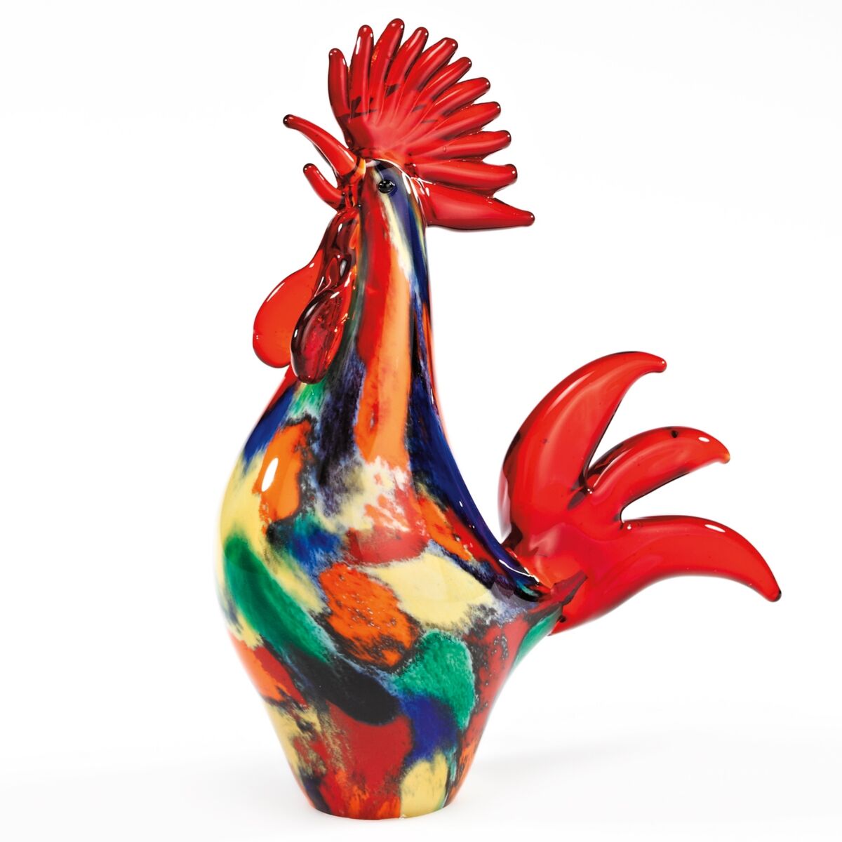 Badash Crystal Colorful Rooster Art Glass Sculpture - Multi