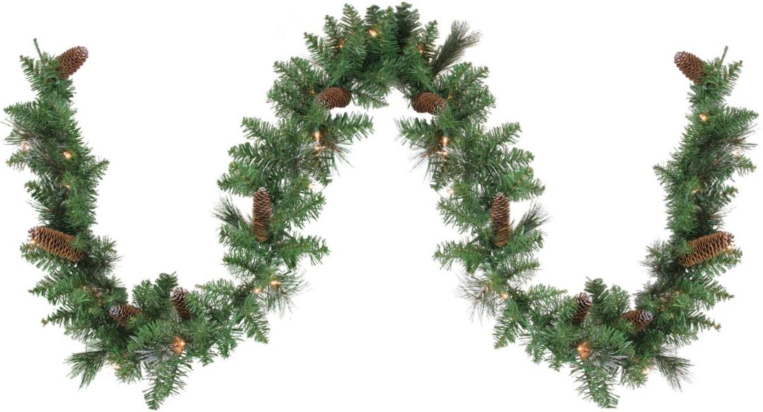 Northlight 9' Green Pre-lit Yorkville Pine Artificial Christmas Garland - Clear Lights - Green