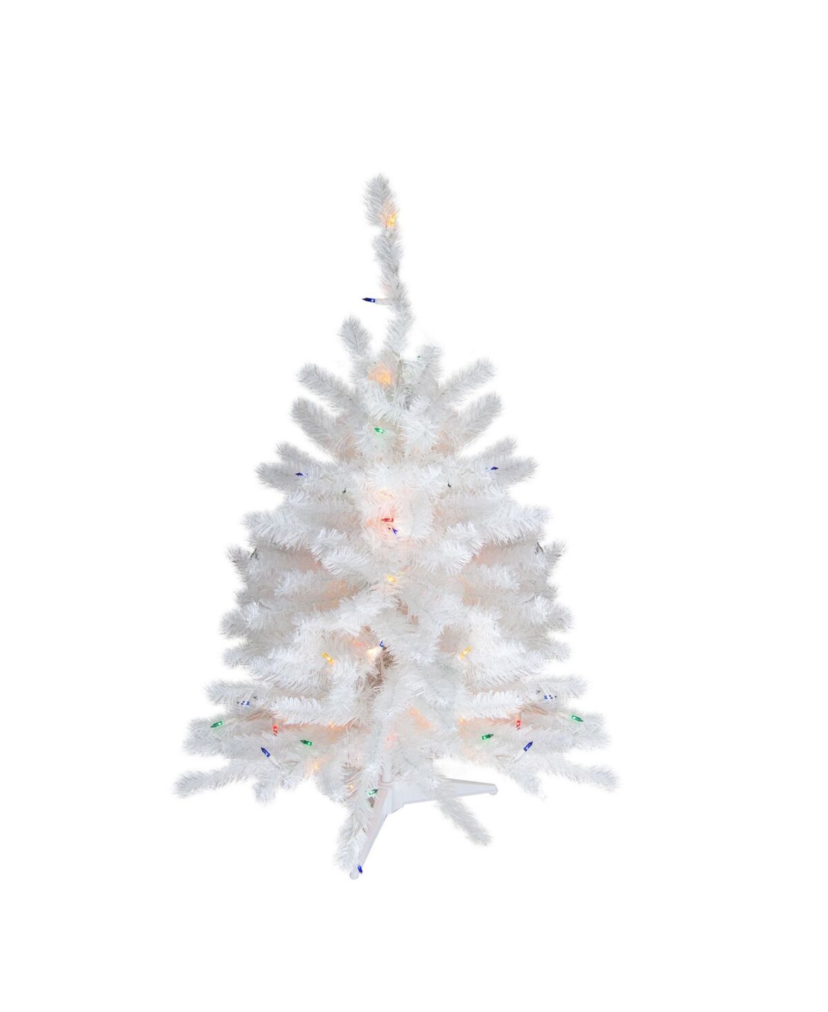 Northlight 3' Pre-Lit Snow White Artificial Christmas Tree - Multi Lights - White