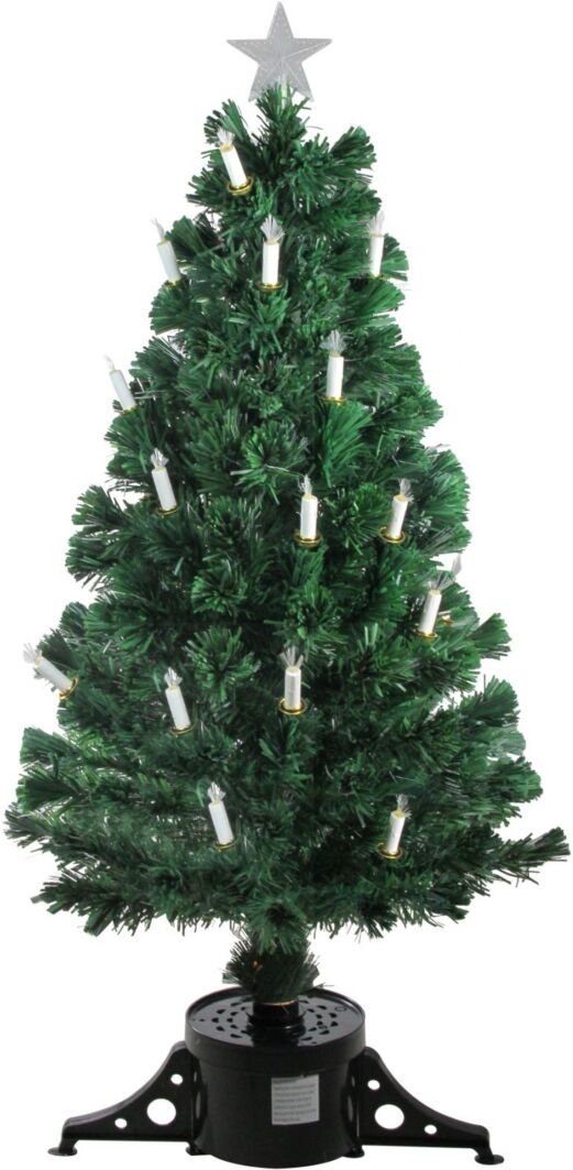 Northlight 4' Pre-Lit Fiber Optic Artificial Christmas Tree with Candles - Multi Lights - Green