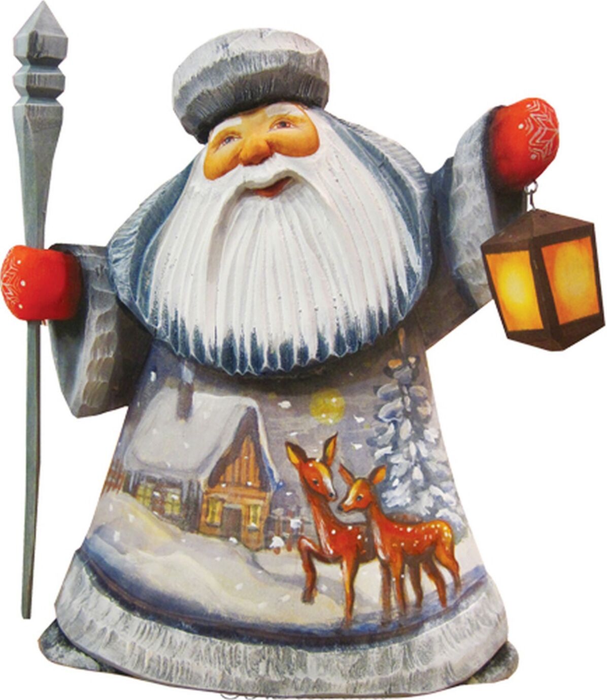 G.DeBrekht Woodcarved and Hand Painted Santa Kind Dears Father Frost Figurine - Multi