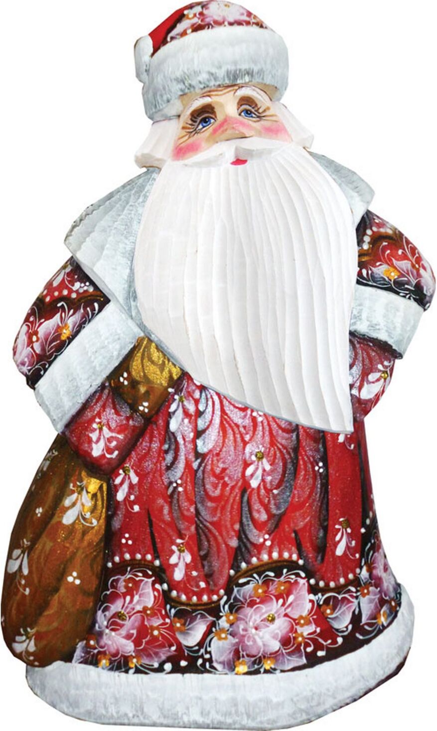 G.DeBrekht Woodcarved Hand Painted Ornamental Santa In Red Figurine - Multi