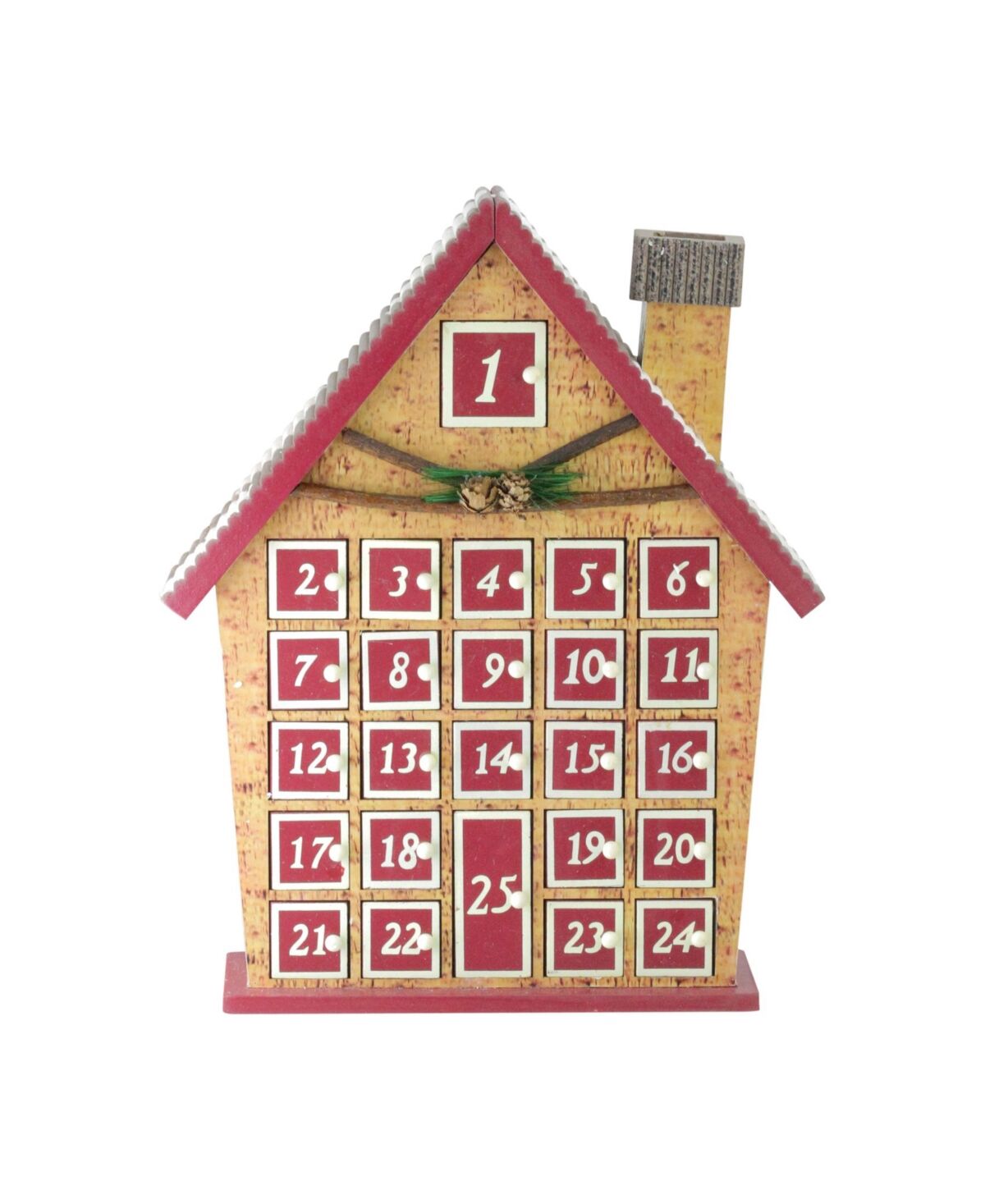 Northlight House with Advent Calendar Tabletop Christmas Decoration - Red