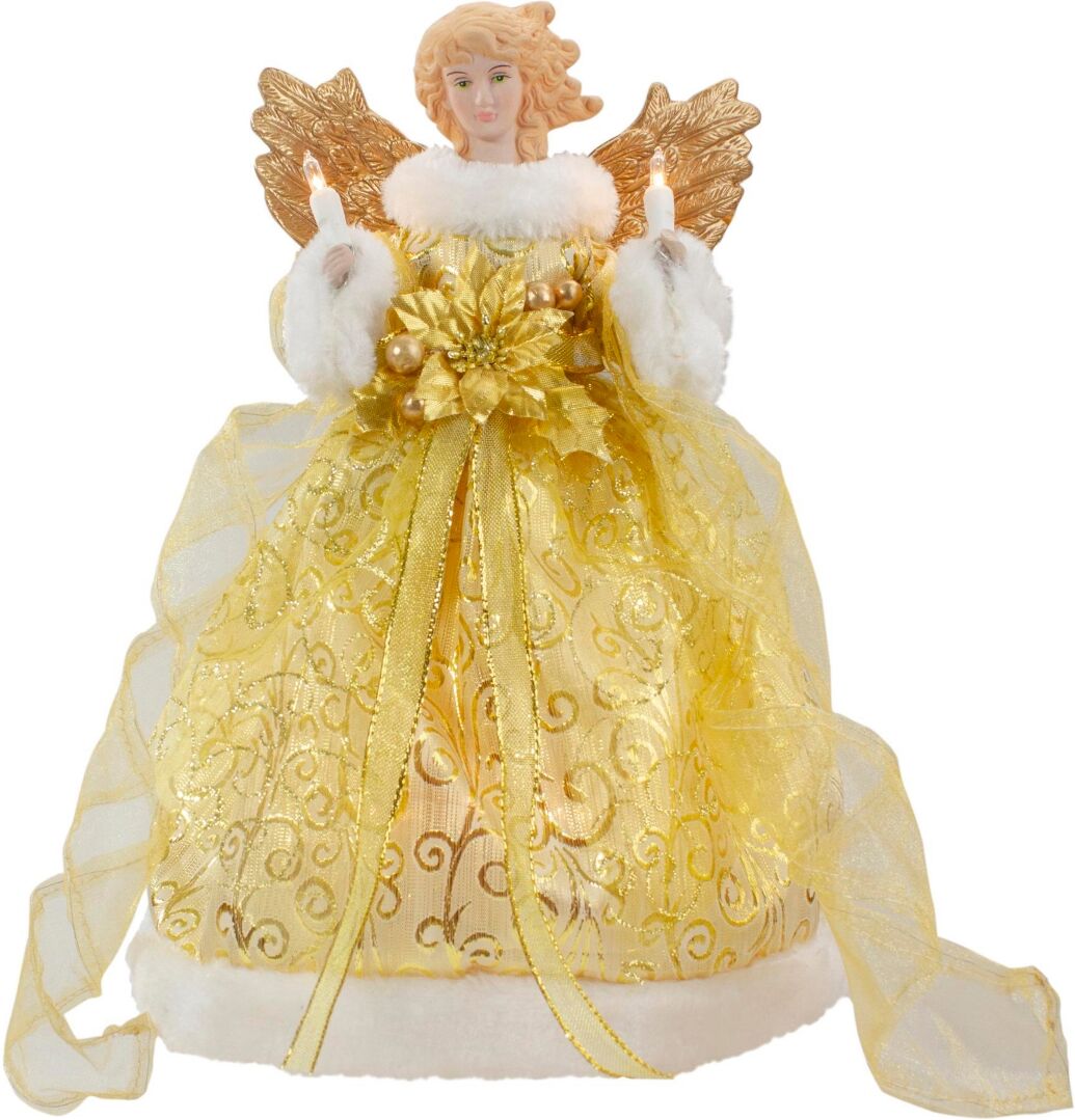 Northlight Lighted Angel With Wings Christmas Tree Topper With Clear Lights, 12