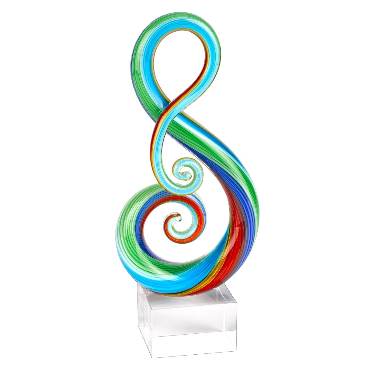 Badash Crystal Rainbow Note Sculpture Art Glass Sculpture - Multi