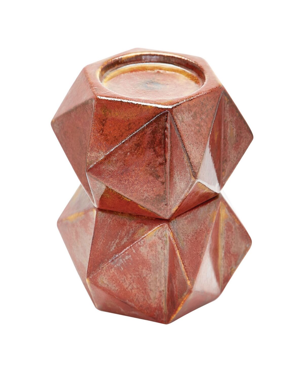 Dimond Home Large Ceramic Star Candle Holders - Russett. Set of 2 - Orange Rus