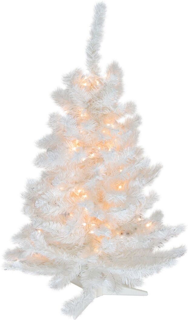 Northlight 3' Pre-Lit Snow White Artificial Christmas Tree - Clear Lights - White