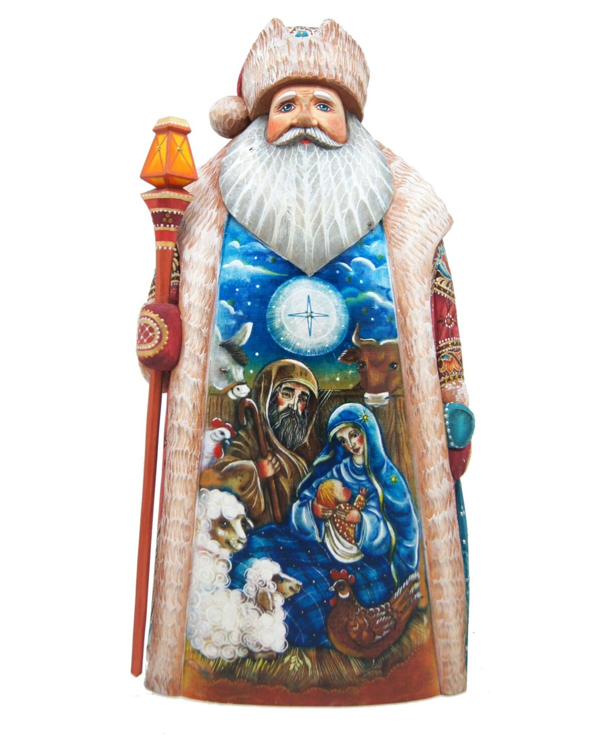 G.DeBrekht Woodcarved Nativity Special Edition Santa In Crate Figurine - Multi