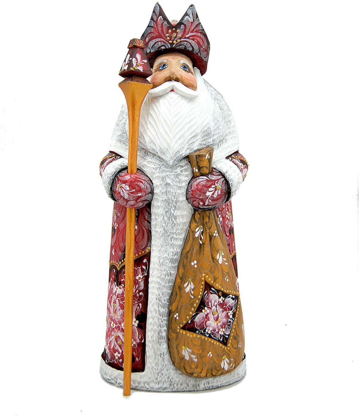 G.DeBrekht Woodcarved and Hand Painted Ornamental Santa Red Figurine - Multi