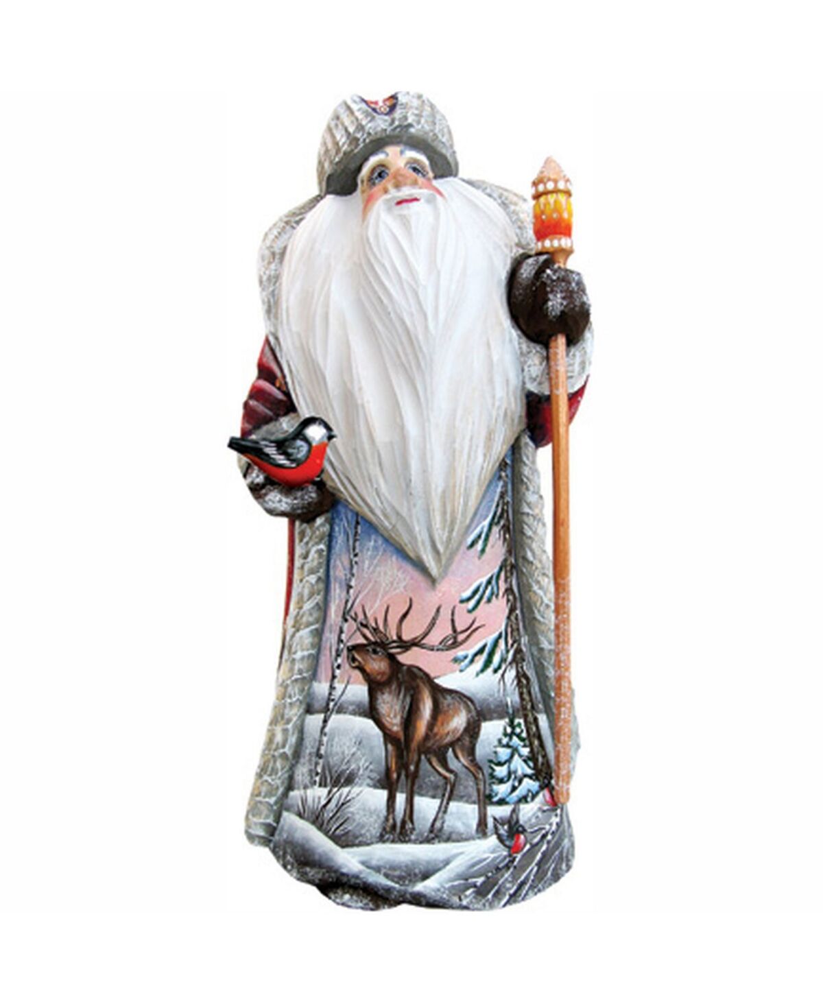 G.DeBrekht Woodcarved Hand Painted Merry Wonder Santa Figurine - Multi