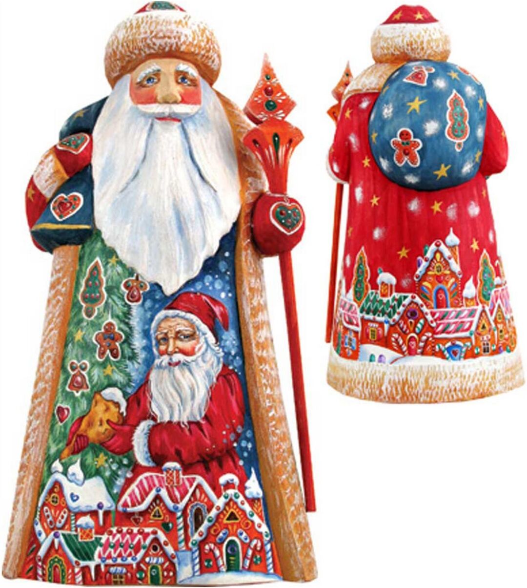 G.DeBrekht Woodcarved Hand Painted Candy Coated Christmas Figurine - Multi