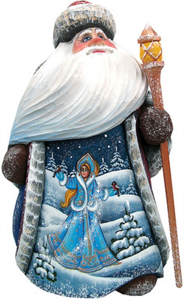 G.DeBrekht Woodcarved Hand Painted Yuletide Snow Maiden Figurine - Multi