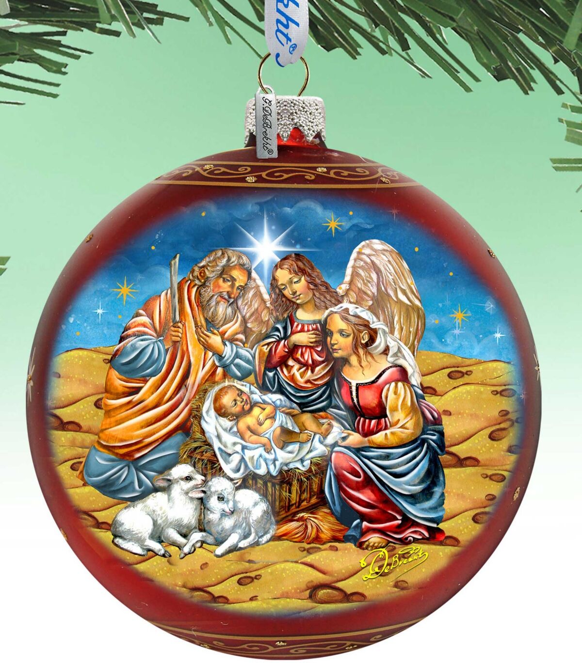 Designocracy Regal Nativity Lg Christmas Mercury Glass Collectible Ornaments G. DeBrekht - Multi Color