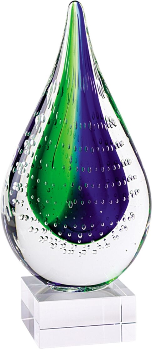 Badash Crystal Teardrop Art Glass Sculpture - Multi