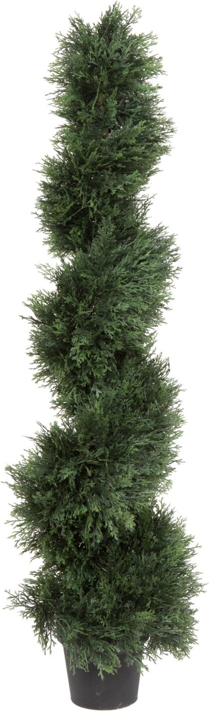 Vickerman 4' Artificial Potted Green Cedar Spiral Tree