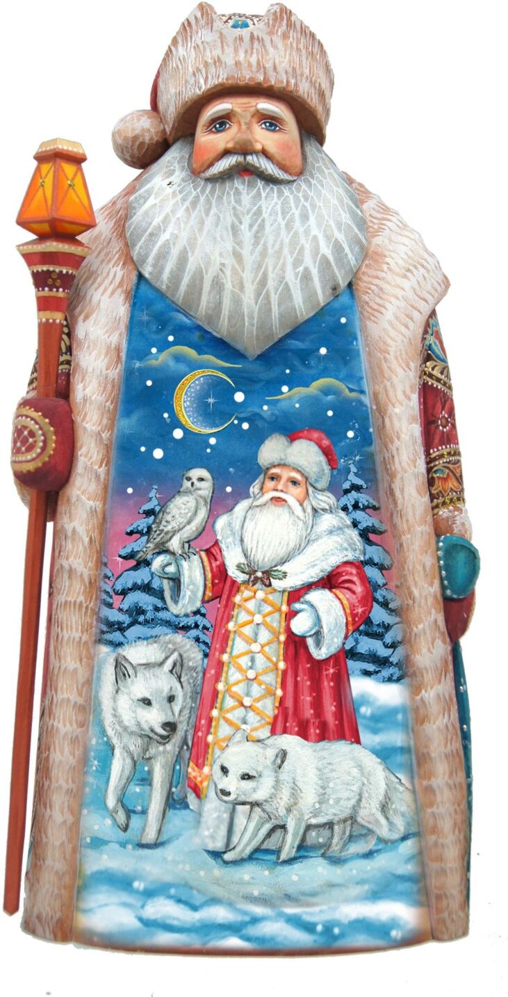 G.DeBrekht Woodcarved Serenity Angel Santa Figurine - Multi