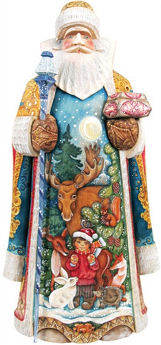 G.DeBrekht Woodcarved and Hand Painted Remembering Everyone Santa Claus Figurine - Multi