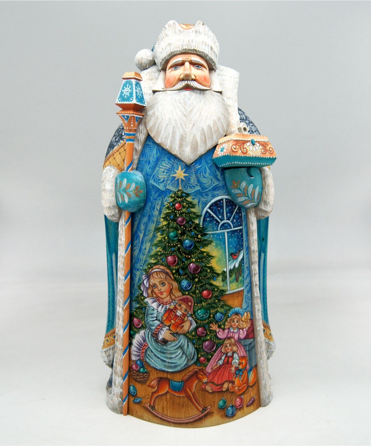 G.DeBrekht Woodcarved and Hand Painted Nutcracker Clara Santa Claus Figurine - Multi