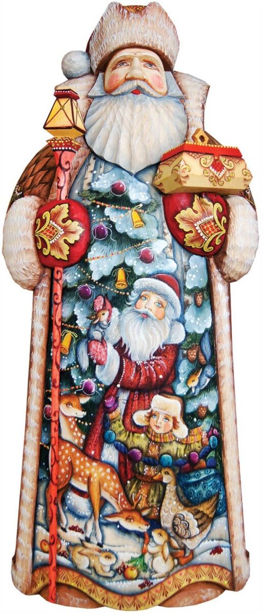 G.DeBrekht Woodcarved and Hand Painted Delight Santa Claus Figurine - Multi