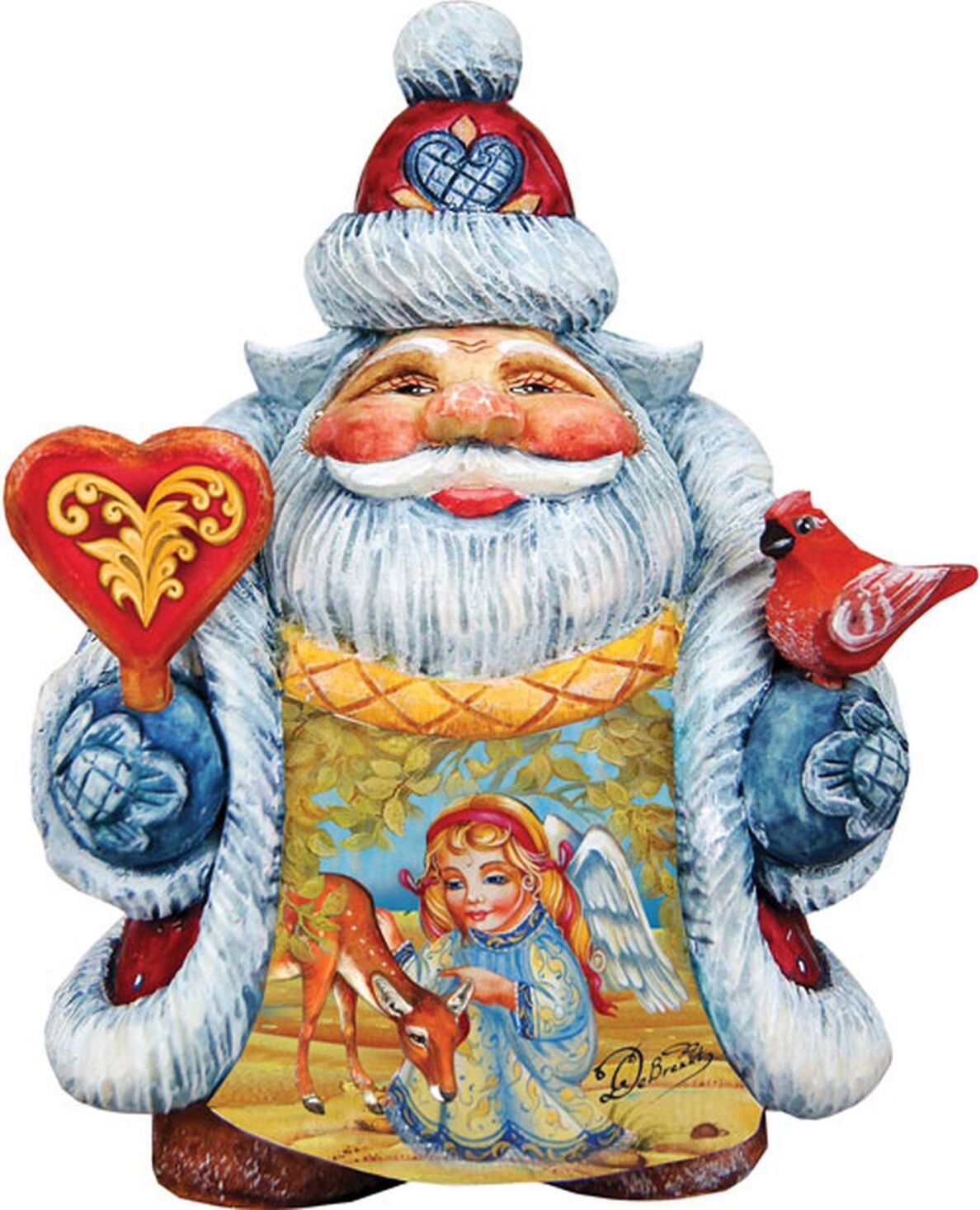 G.DeBrekht Santa with Angel and Deer Figurine - Multi