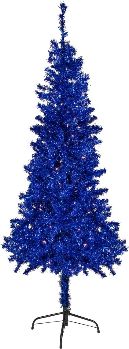 Northlight Pre- Lit Artificial Tinsel Christmas Tree With Clear Lights, 6' - Blue