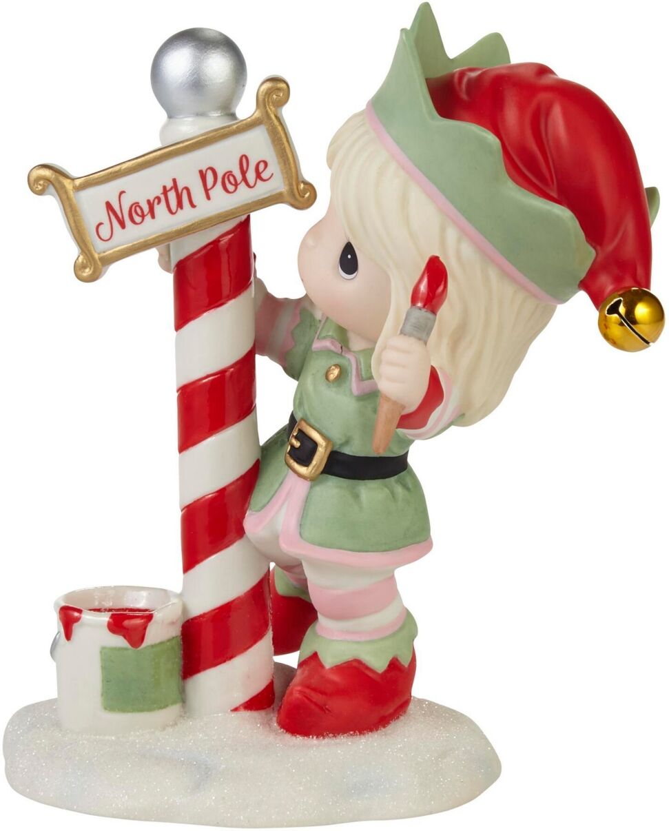 Precious Moments Greetings From The North Pole Annual Elf Bisque Porcelain Figurine - Multicolored