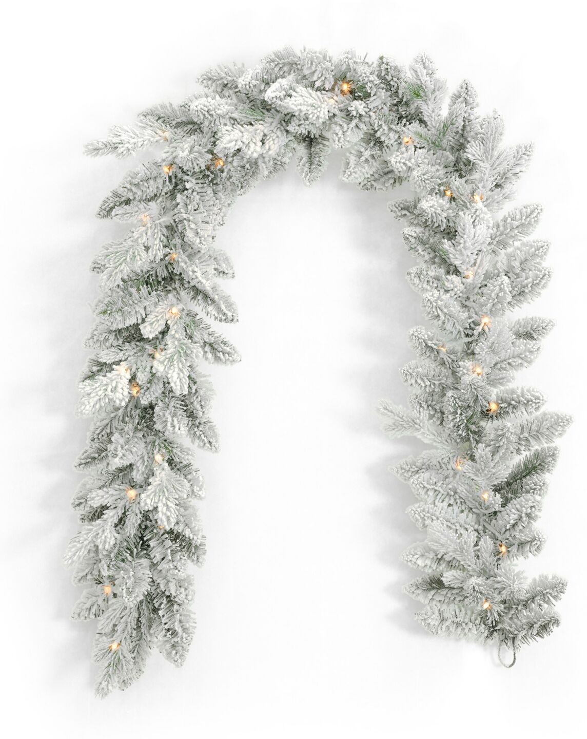 Seasonal The Bluffton 6' Pe, Pvc Garland Flocked, 141 Tips, 35 Rgb Lights with Remote Control - White