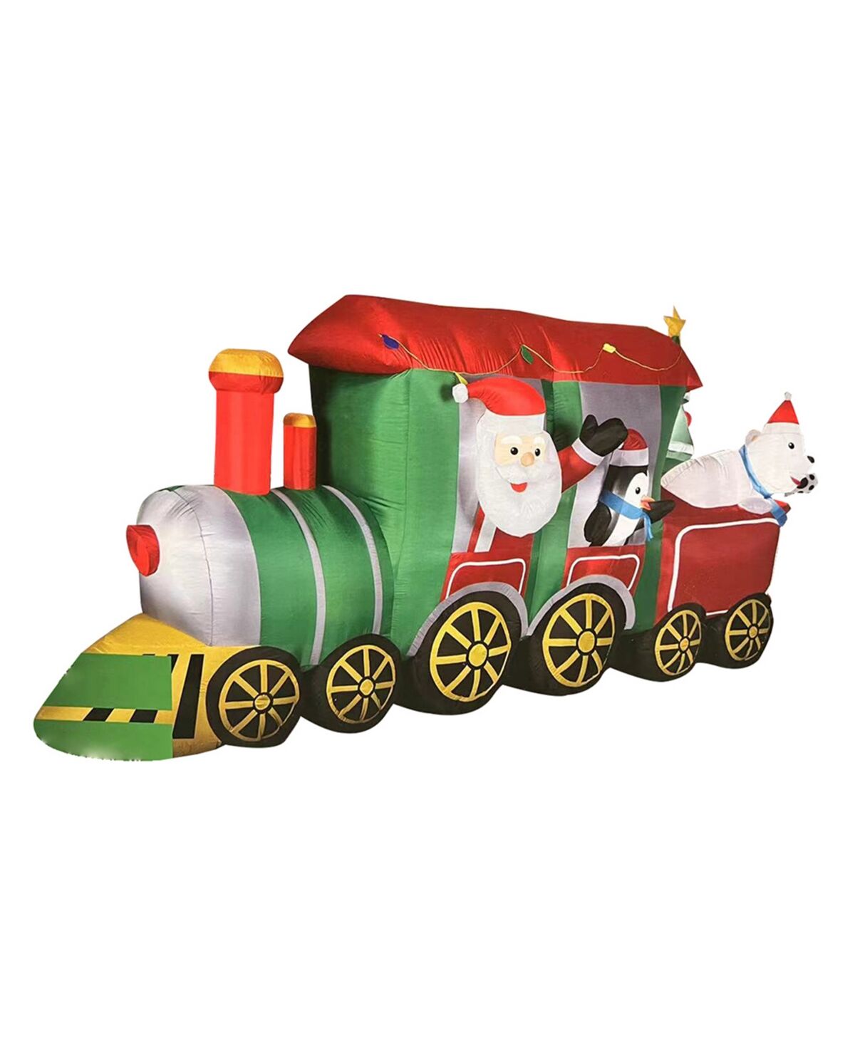 Seasonal Santa Friends on Train 12' Wide Inflatable - Multi