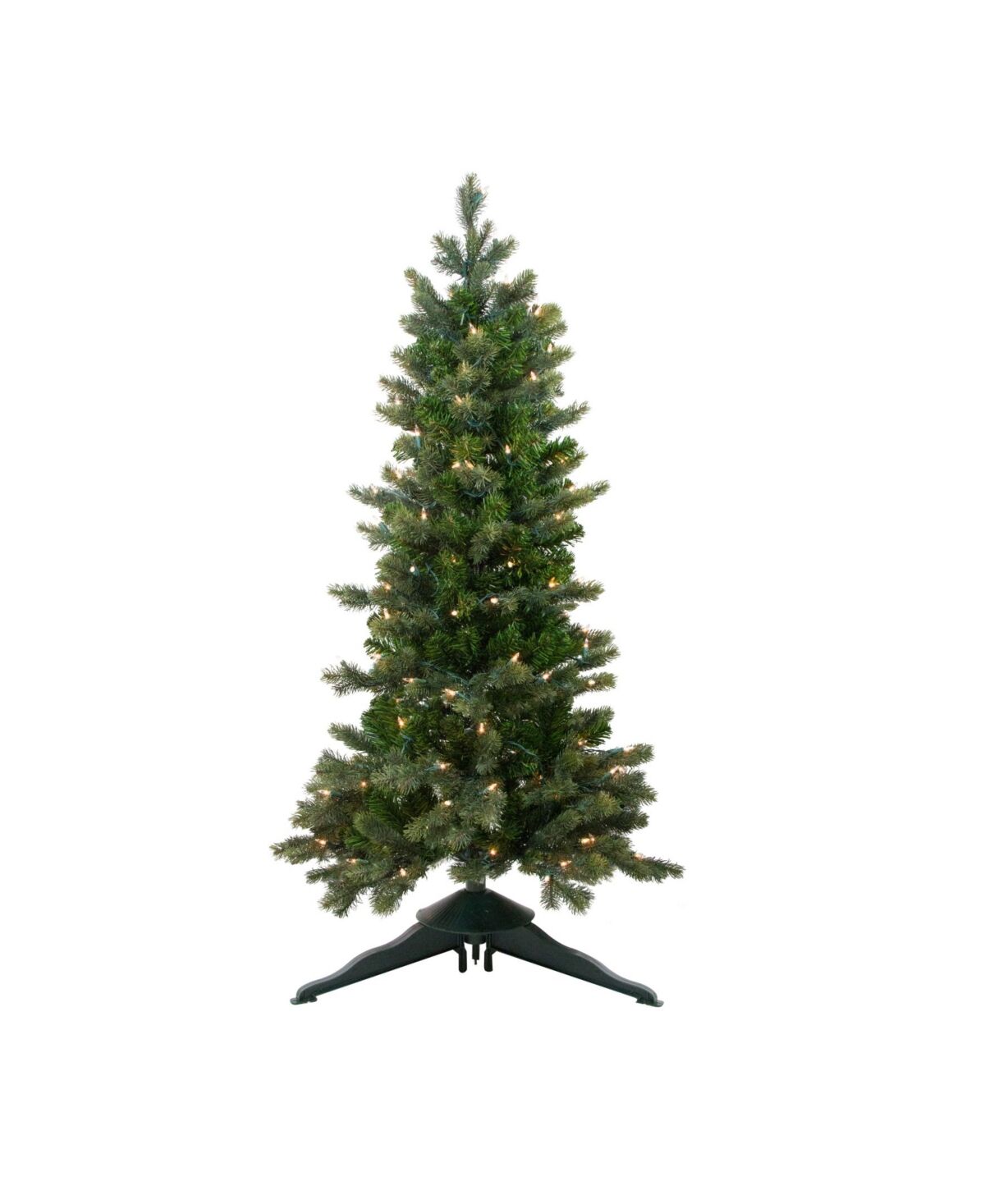 Northlight 4' Pre-Lit Savannah Spruce Slim Artificial Christmas Tree - Clear Lights - Green