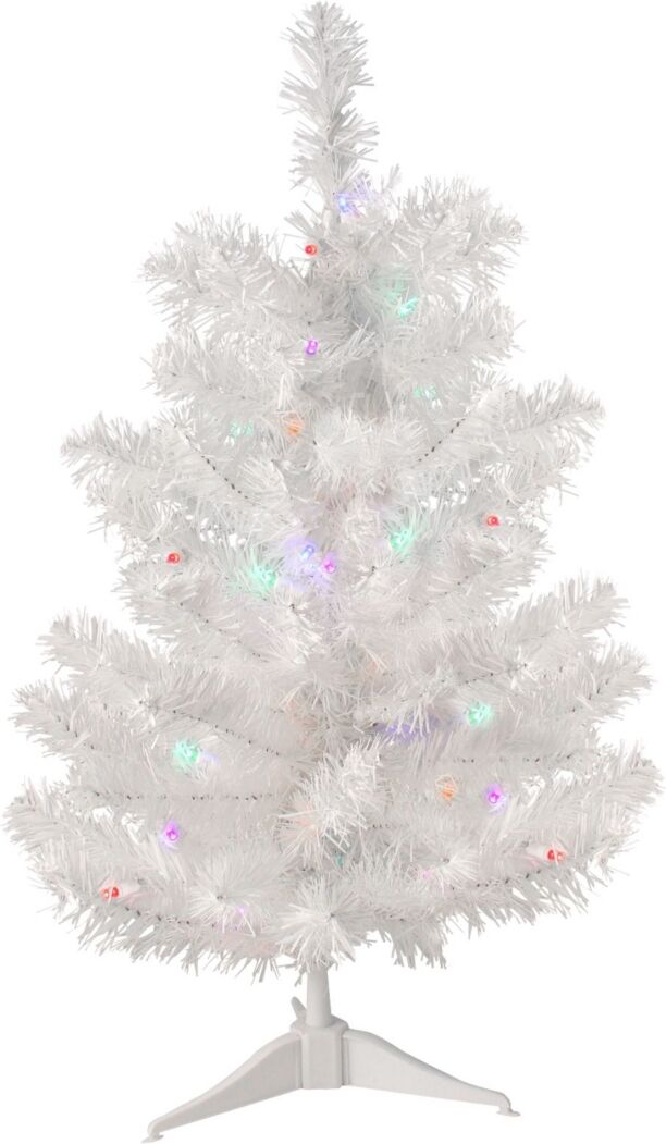 Northlight 2' Pre-Lit Led Snow White Artificial Christmas Tree - Multi Lights - Green