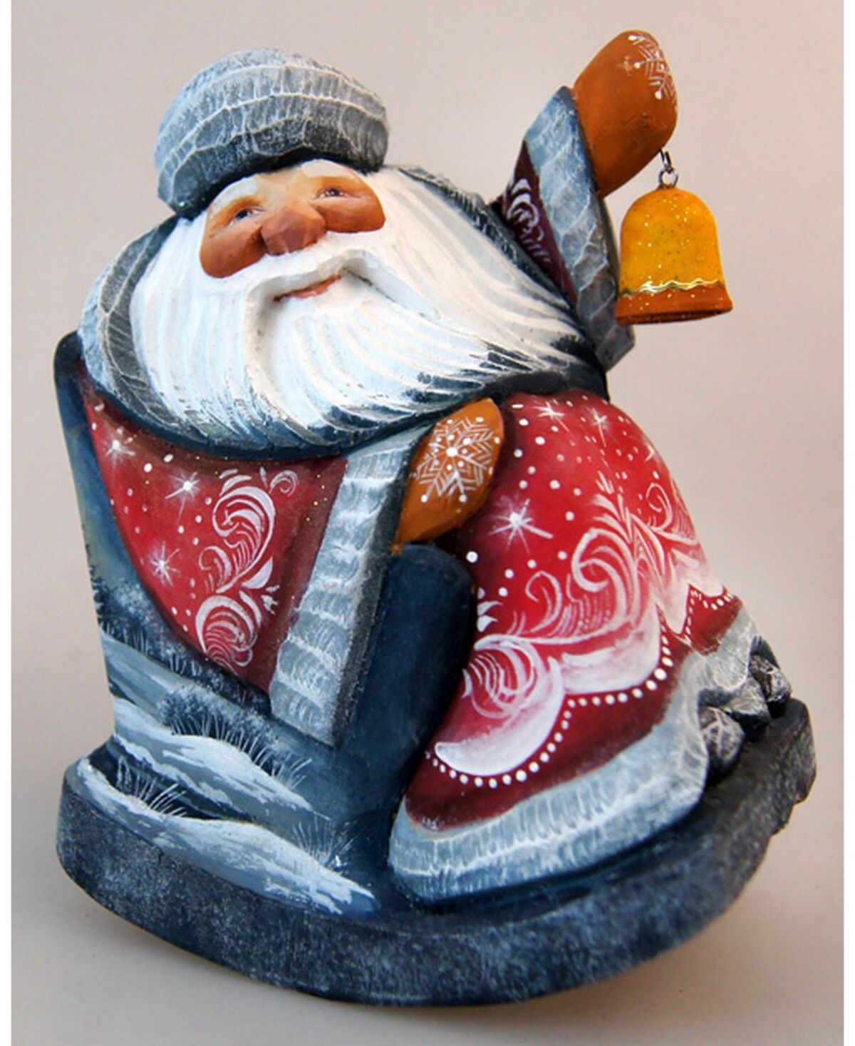 G.DeBrekht Woodcarved and Hand Painted Santa Masterpiece Old World Seasons Greetings Figurine - Multi